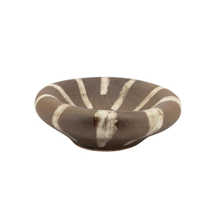 By-Boo Schaal Zen Geglazuurd aardewerk, 37cm - Taupe