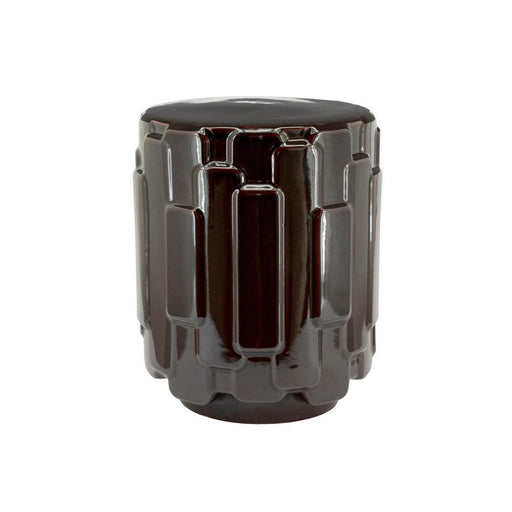 By-Boo Ronde Bijzettafel Geary Geglazuurd aardewerk, 37cm - Bruin