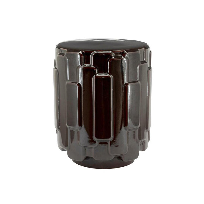 By-Boo Ronde Bijzettafel Geary Geglazuurd aardewerk, 37cm - Bruin