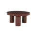 By-Boo Ronde Bijzettafel Patterna Gecoat ijzer en keramiek, 71cm - Rood