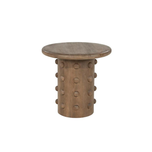 By-Boo Ronde Bijzettafel PopDot Mangohout, 52cm - Bruin