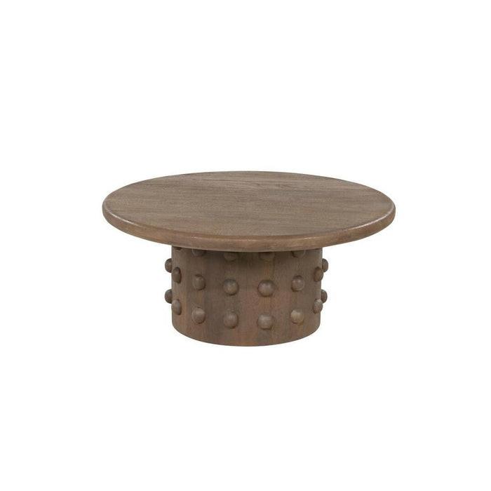 By-Boo Ronde Salontafel PopDot Mangohout, 80cm - Bruin