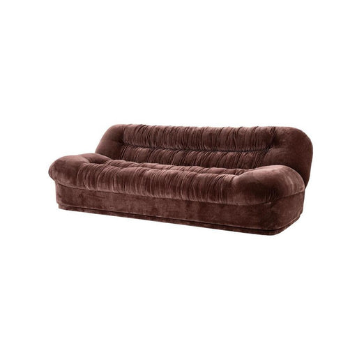 By-Boo 3-zits Bank Montaigne 218cm, Blim stof - Velvet - Paars