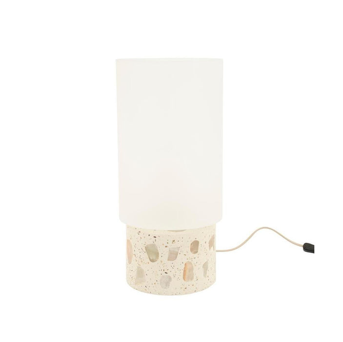 By-Boo Tafellamp Usva Alabaster en glas, 46cm - Wit