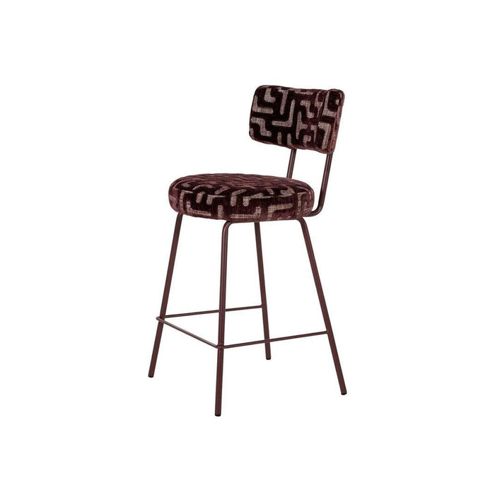 By-Boo Barstoel Vie Geweven stof (zithoogte 66cm) - Pruim