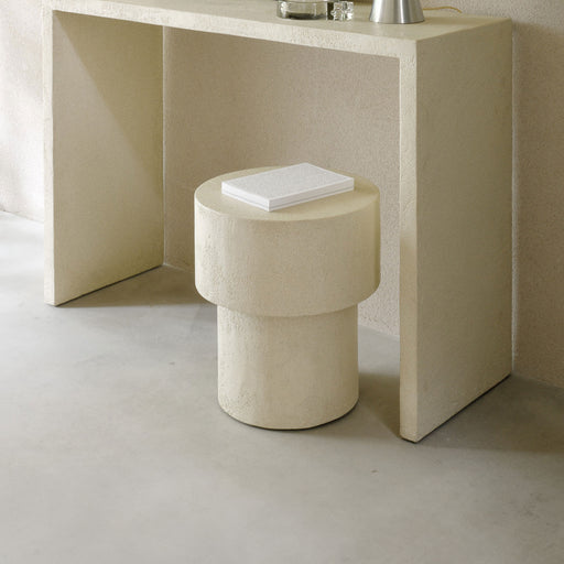 Ethnicraft Ronde Bijzettafel Elements Microcement, 41cm - Off White