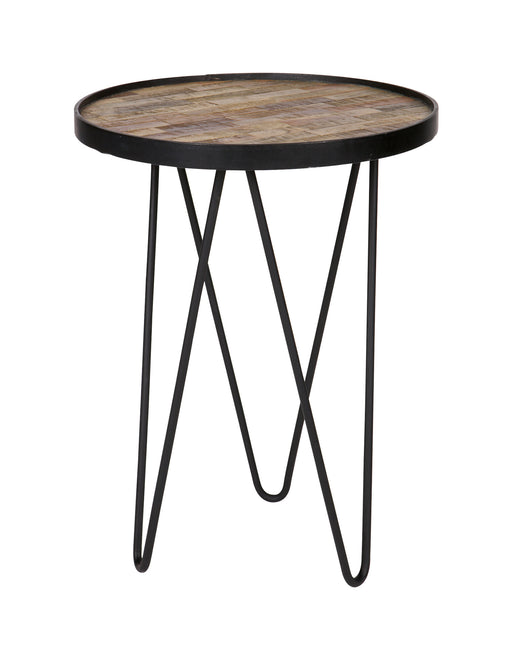 WOOOD Bijzettafel Lev Teakhout, Ø39cm - Naturel - Rond - ThatLyfeStyle