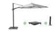 Platinum Challenger zweefparasol 3.5m T2 (incl. voet + hoes) licht grijs