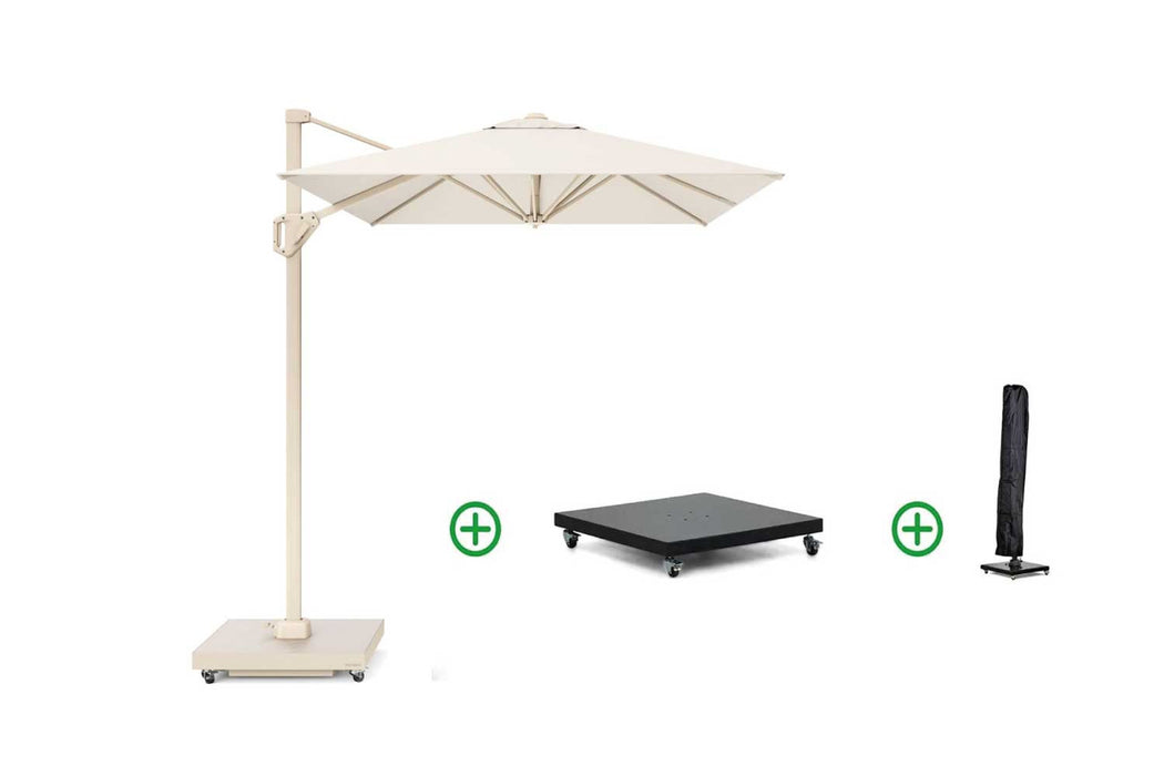 Platinum Voyager zweefparasol 2.5x2.5m T1 (incl. voet + hoes) Ivoor