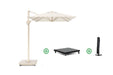 Platinum Voyager zweefparasol 2.5x2.5m T1 (incl. voet + hoes) Ivoor