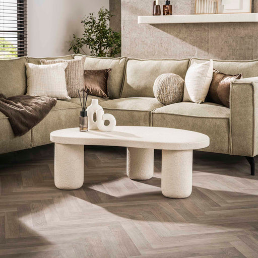 LifestyleFurn Organische Salontafel Ambyr Marmercomposiet, 110 x 70cm - Marmer composiet - Japandi