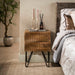 LifestyleFurn Nachtkastje Dulse Mangohout, Met 2 lades - Bruin