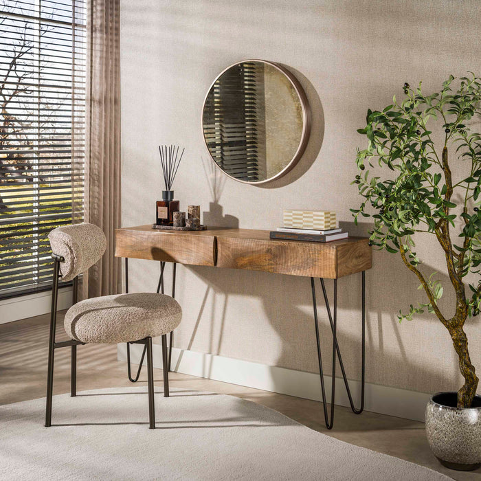 LifestyleFurn Sidetable/Kaptafel Cherity Mangohout, 120cm - Bruin