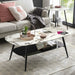 Artistiq Salontafel Nicky 120 x 60cm, Marmerlook - Wit - Ovaal