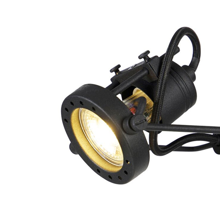Industriële vloerlamp zwart 2-lichts - Suplux