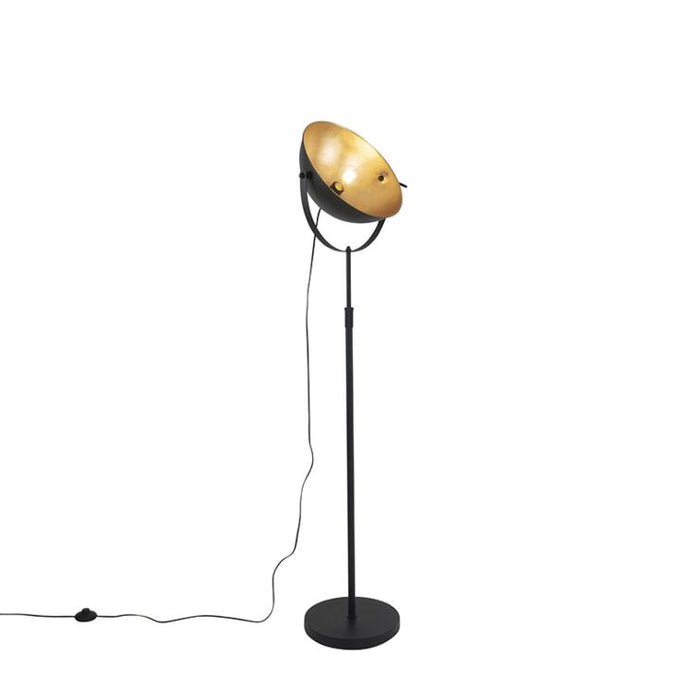 Vloerlamp zwart goud 35 cm verstelbaar - Magnax