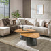 LifestyleFurn Organische Salontafel Taro Visgraat Teakhout, Set van 2 stuks - Gerecycled teakhout fineer