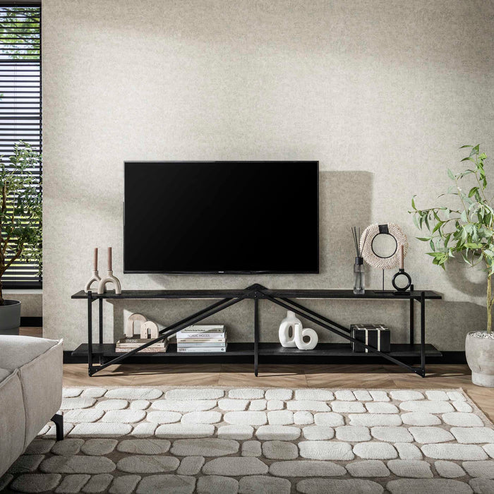 LifestyleFurn TV-meubel Jerrod Liquid metal, 220cm - Grijs