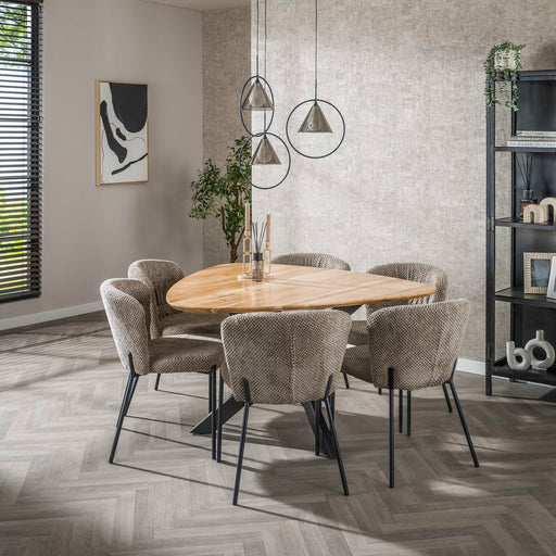 LifestyleFurn Driehoekige Eettafel Zoua Acaciahout, 135 x 135cm - Massief acacia naturel