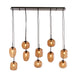 Light & Living Hanglamp Mezza Glas, 10-lamps - Bruin