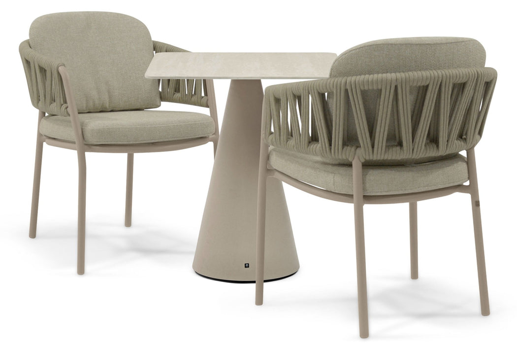 4 Seasons Outdoor Calma/Serino 70x70 cm dining tuinset 3-delig