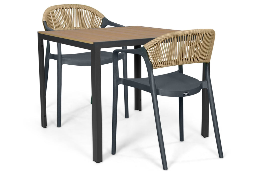 Domani Toscano/Creta 90x90 cm dining tuinset 3-delig