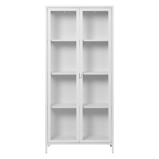 Nest of Nora Vitrinekast Ryka - met 2 glazen deuren 80x35x175 cm - Staal - Wit