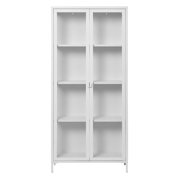 Nest of Nora Vitrinekast Ryka - met 2 glazen deuren 80x35x175 cm - Staal - Wit