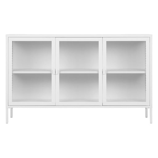 Nest of Nora Dressoir Ryka - met 3 glazen deuren 140x40x85 - Staal - Wit