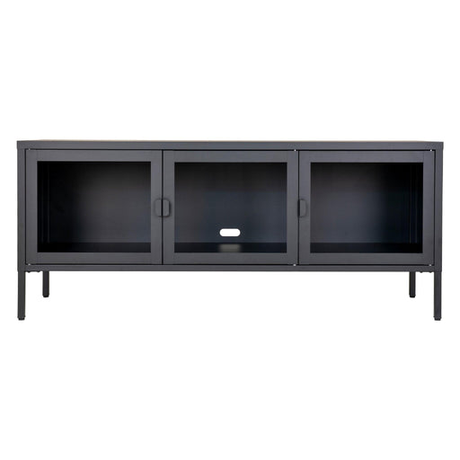 Nest of Nora TV meubel Ryka - 3 glazen deuren van metaal 130x40x55 cm - Zwart