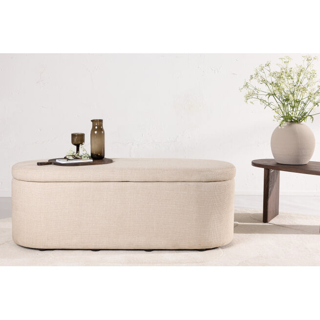 Nohr Poef 'Signilda' 130cm, kleur Off White - ThatLyfeStyle