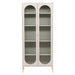 QUVIO Elegante opbergkast - Wavy glazen deuren - Beige staal