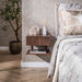 LifestyleFurn Zwevend Nachtkastje Alania Met 1 lade en legplank, Acaciahout - Massief acacia bruin