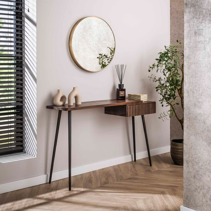 LifestyleFurn Sidetable/Kaptafel Alania Acaciahout, 120cm - Massief acacia bruin - ThatLyfeStyle