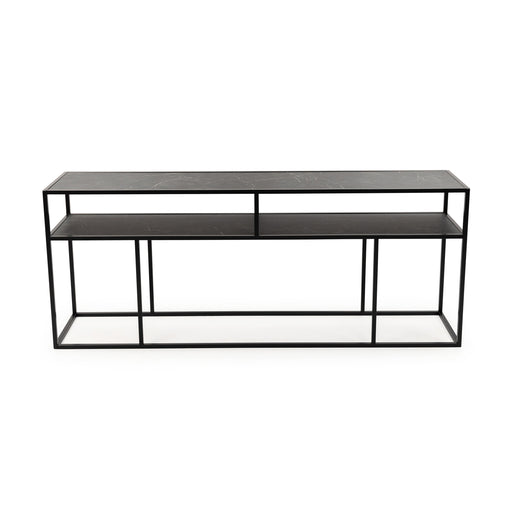 Stalux Side-table Teun - zwart / zwart marmer