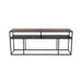 Stalux Side-table Teun - zwart / lederlook bruin