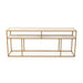 Stalux Side-table Teun 200cm - goud / wit marmer
