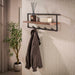 LifestyleFurn Kapstok Robertson Acaciahout, Met 5 haken en plank - Bruin