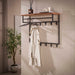 LifestyleFurn Kapstok Lizbeth Acaciahout, Met 12 haken en plank - Bruin