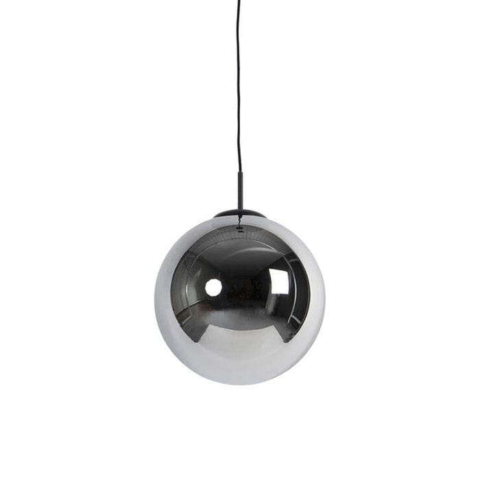 Art Deco hanglamp zwart smoke glas 30 cm - Pallon - ThatLyfeStyle