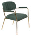 ZILT Fauteuil Kolten met armleuning - Goud/Donkergroen