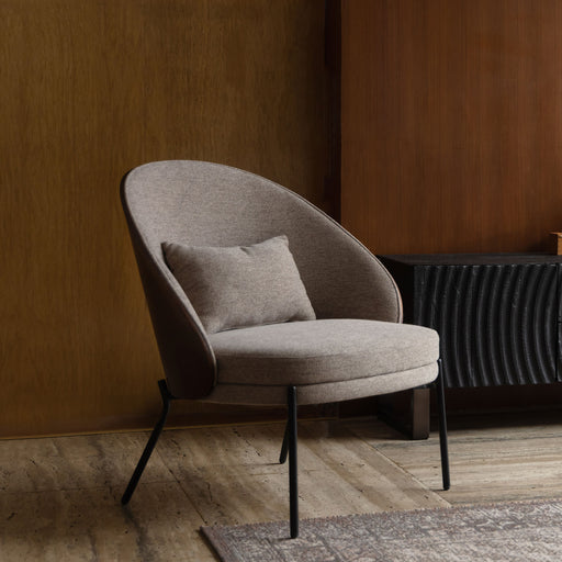 Dutchbone Fauteuil Rodin Essenhout en stof - Beige - Japandi
