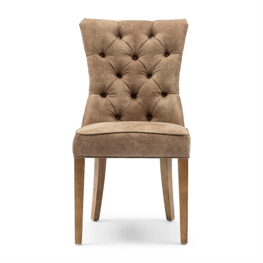 Rivièra Maison Eetkamerstoel Balmoral Pellini Leder - Camel - ThatLyfeStyle