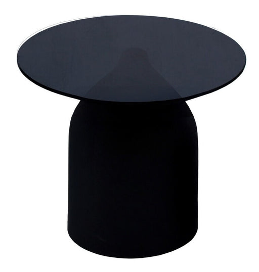 Brix Ronde Bijzettafel Isa Glas en staal, 50cm - Zwart