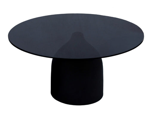 Brix Ronde Bijzettafel Isa Glas en staal, 70cm - Zwart