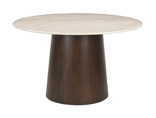 Sohome Ronde Eettafel Margred Marmer en mangohout, 130cm - Beige
