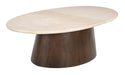 Brix Ovale Salontafel Brix Marmer en mangohout, 120 x 65cm - Beige