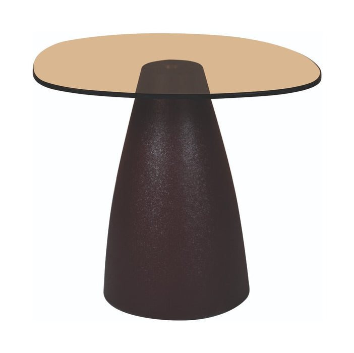 Sohome Bijzettafel Jacky Glas en gecoat staal, 50 x 43cm - Bruin - Organisch