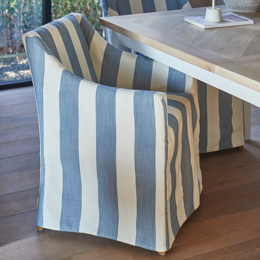 Rivièra Maison Eetkamerstoel Firenze - French Blue Stripe - ThatLyfeStyle