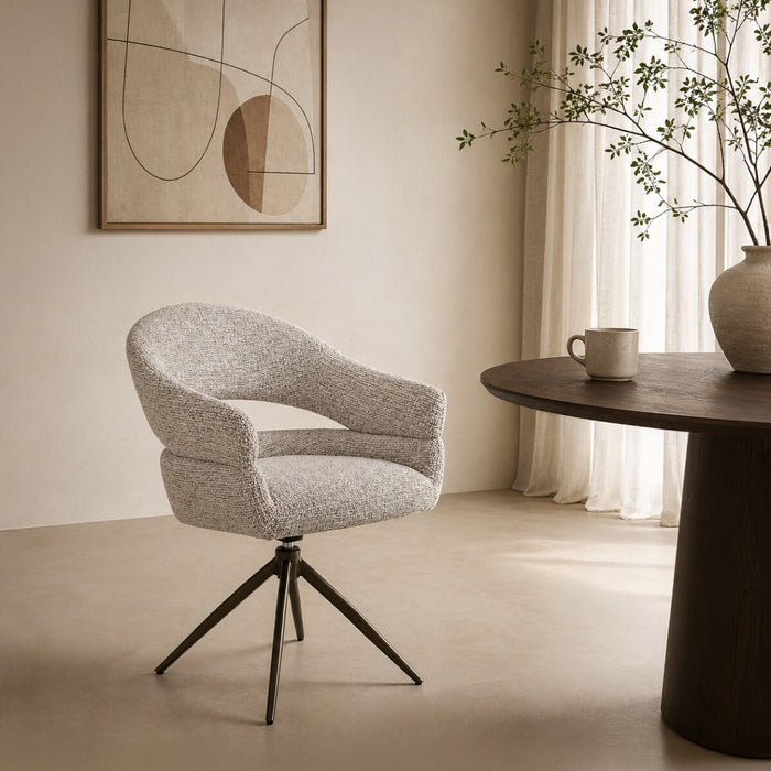 Livingfurn Draaifauteuil Linn Geweven stof - Beige